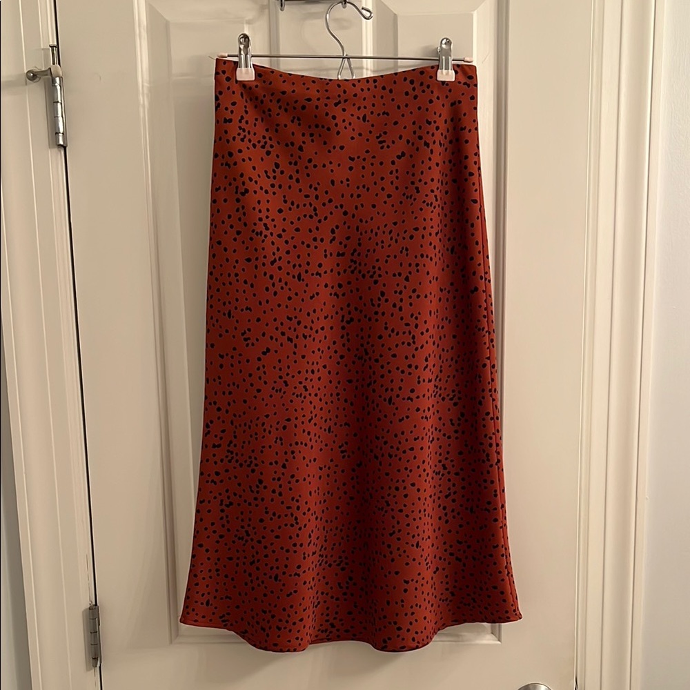 re:named Rust Skirt with Black Dots